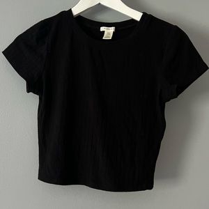 Black Stretchy Crop Top